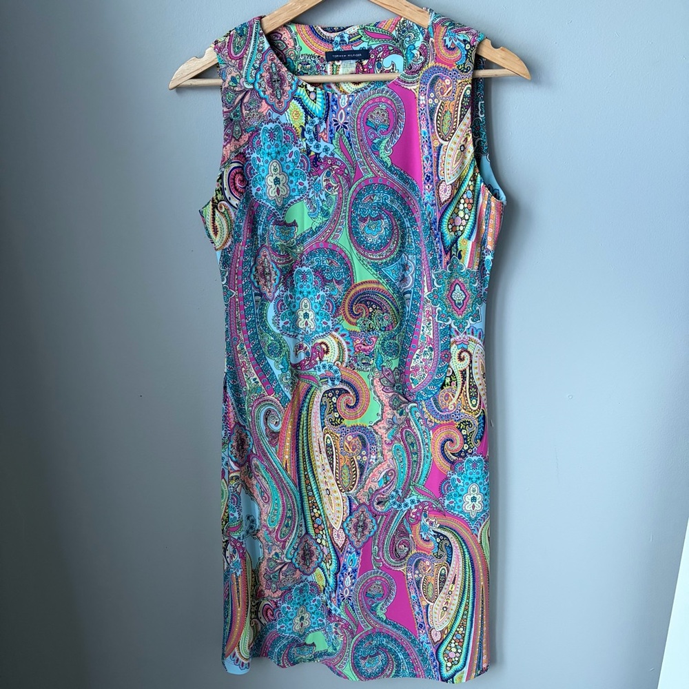 Tommy Hilfiger Women's Paisley Print Colorful Dress Sleeveless‎ Size 2 EUC